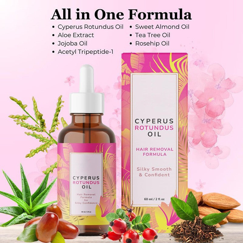 Velura Cyperus Rotundus Oil Natural Hair Reduction Formula for Silky Smooth Skin | 60ml