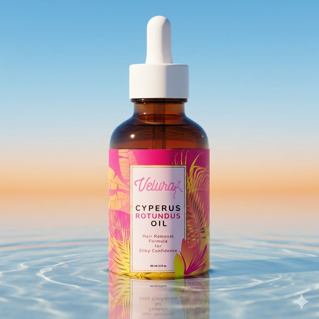 Velura Cyperus Rotundus Oil Natural Hair Reduction Formula for Silky Smooth Skin | 60ml