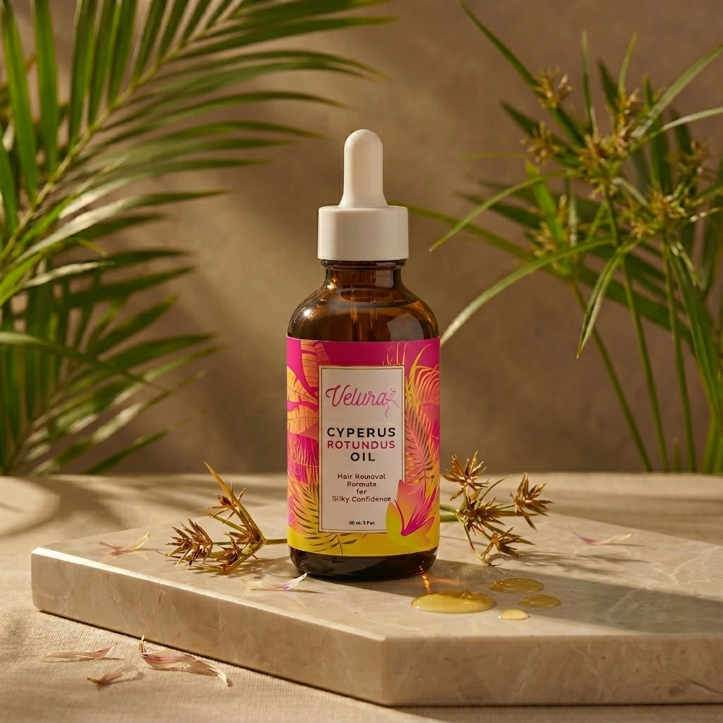 Velura Cyperus Rotundus Oil Natural Hair Reduction Formula for Silky Smooth Skin | 60ml